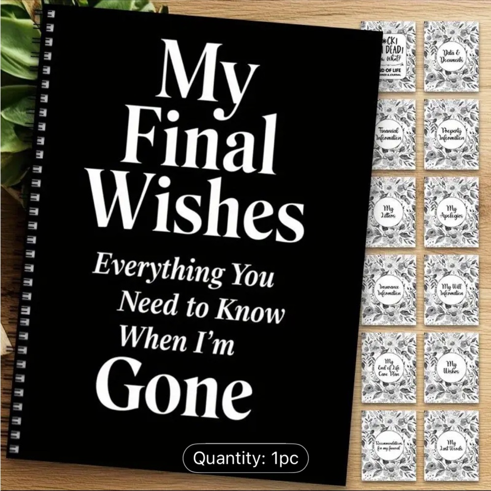 Black and White Final Wishes Notebook